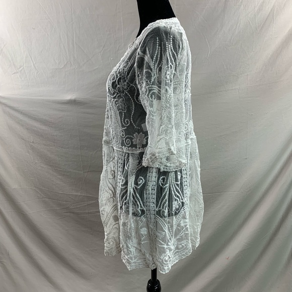 Boho Embroidery Scallop Trim Cover Up - Picture 7 of 8